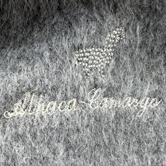 Alpaca Camargo Womens Scarf Classic Cozy Casual Fringe Hem Travel Stitched Logo - Picture 2 of 6